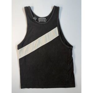 Revolution Sports Tank Top Mens S Black White Stripe Y2K Athletic Gym